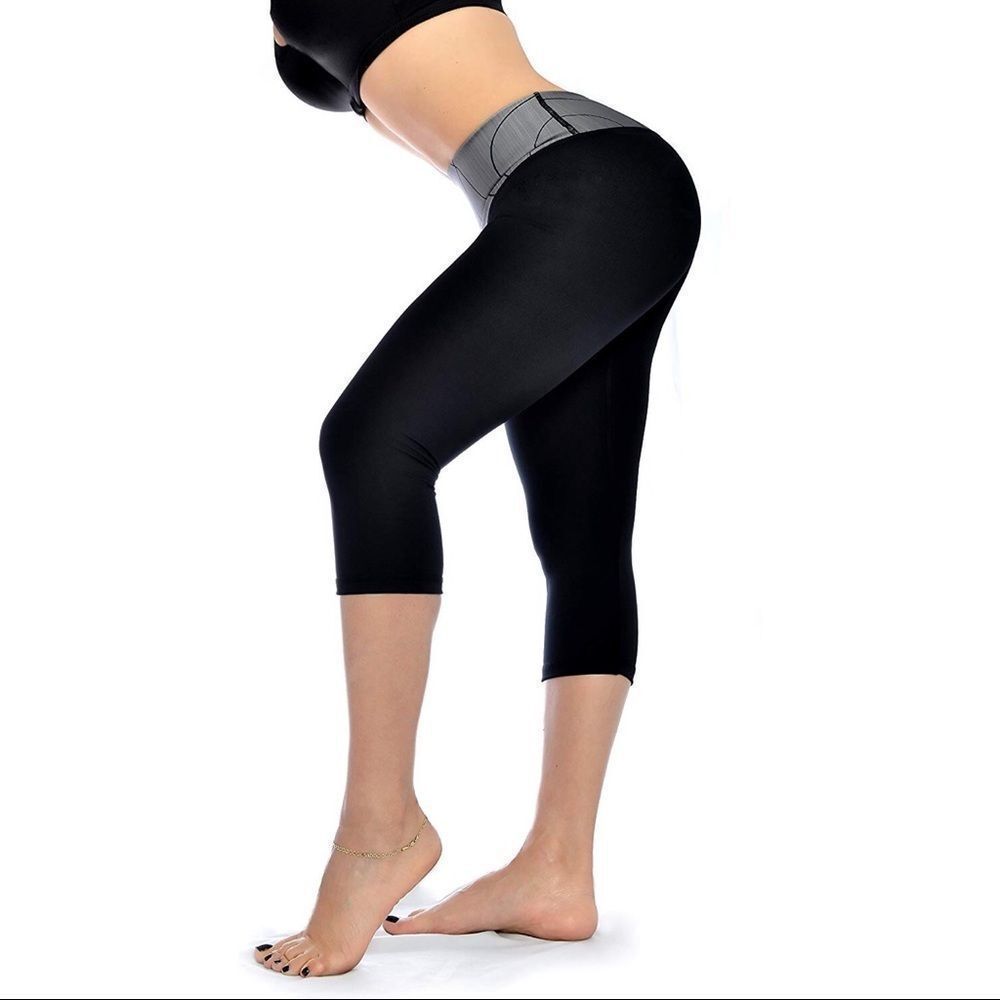 Women's Capri Leggings Tricot Gray Abdomen Control‎